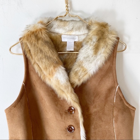 soft surroundings faux fur vest